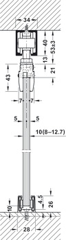 Fitting Set for Sliding Glass Interior Doors Hawa-Junior 80/GS Top hung system For 1 door - view 2