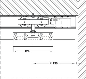 Fitting Set for Sliding Glass Interior Doors Hawa-Junior 80/GS Top hung system For 1 door - view 4