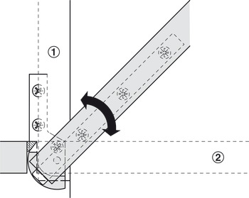 Pivot Hinge 90° for Writing Bureau Drop leaf mounting Length 83 mm - view 4