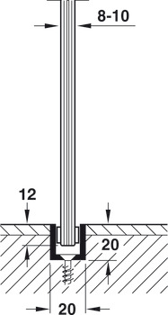 Fitting Set for Sliding Glass Interior Doors Hawa-Junior 40/GL Top hung system For 1 door - view 3