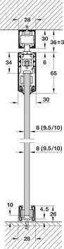 Fitting Set for Sliding Glass Interior Doors Hawa-Junior 40/GL Top hung system For 1 door - view 2