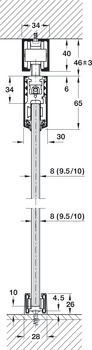 Fitting Set for Sliding Glass Interior Doors Hawa-Junior 80/GL Top hung system For 1 door - view 3