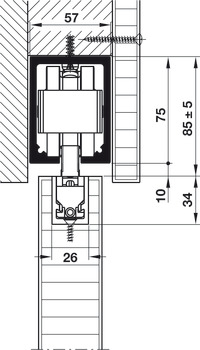 Fitting Set for Sliding Interior Doors Hawa-Junior 250/B Top hung system for low headroom doors For 1 door - view 5