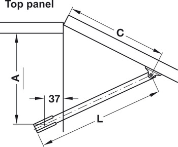 Lid Stay with Automatic Lock for Wooden Flaps Arretop Without braking effect Length 200 mm - view 5