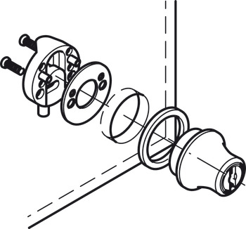 Glass Door Cyl Lock Diff PL3001 MNP - view 3