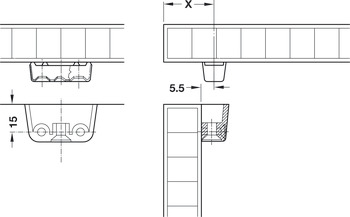Clip Cabinet Conn Top Element Wht - view 4