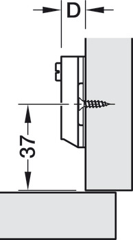 Cruciform Mounting Plate Combi Hospa Screw Fixing for Slide On Metalla A Concealed Hinge Steel Height 4 mm - view 2