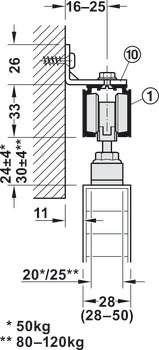 Fitting Set for Sliding Interior Doors Slido D-Line11 Top hung system Slido D-Line11 80-P with soft close on both sides - view 5
