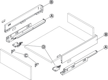 Drawer Sides 89 mm High Häfele Matrix Box Slim A Length 450 mm white - view 4