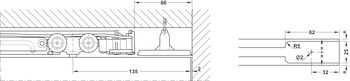 Mounting Plate for Sliding Interior Glass Doors Hawa-Porta 100 GW Top hung system Cover for track cut out - view 2