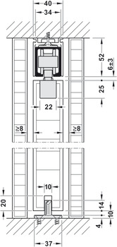 Fitting Set for Sliding Interior Pocket Doors Hawa Junior 80/B Top hung system For 1 door standard version - view 5