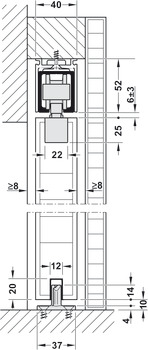 Fitting Set for Sliding Interior Pocket Doors Hawa Junior 80/B Top hung system For 1 door standard version - view 4