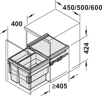 Hailo Cargo Synchro 500 Bin 28+18L - view 3