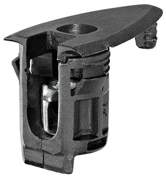 Connector Housing for Wood Thickness from 32-50 mm Rafix 20 HC For lightweight panels with a top layer of 4 mm Dim. A 16 mm drilling depth X 22.5 mm black