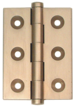 Butt Hinge Button Finial 50 x 38 mm Brass Unwashered Satin nickel