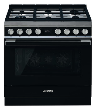 Smeg Por CPF9GPBL Range Ckr DF Black/Stainless Steel