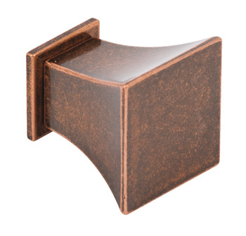Knob with Backplate Zinc Alloy 30 x 30 mm Augusta Antique copper