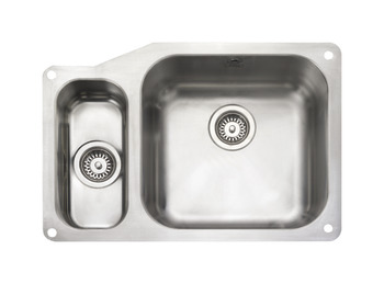 Sink 1.5 Bowl Rangemaster Atlantic Classic UB4015 Stainless steel sink undermount Half bowl on left