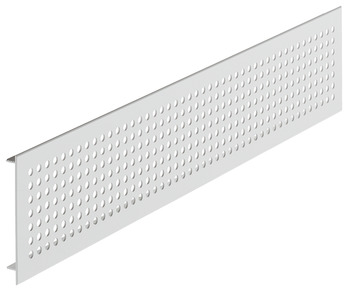 Ventilation Grille for Press Fitting with Round Holes Straight-edged Ventilation area 184.2 cm2 dimensions (L x W): 1000 x 100 mm max. installation dims. 985 x 85 mm matt silver F1