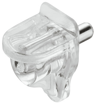 Shelf Support Plug in for Ø 3 mm Hole for wooden and glass shelves load bearing capacity 8 kg per item Transparent