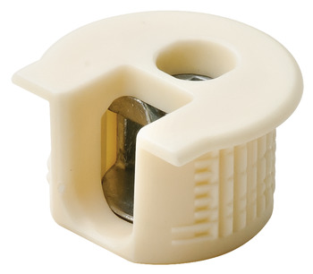 Connector Housing Plastic Rafix-20 With and without dowel with and without ridge with tightening element For wood thickness 16 mm drilling depth D: 12.7 mm dim. A: 8 mm beige