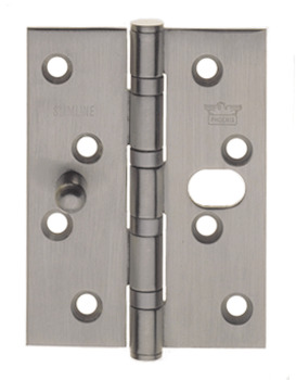 Butt Hinge Security 102 x 76 mm 304 Stainless Steel Phoenix Slimline Staggered hole pattern Square corners satin