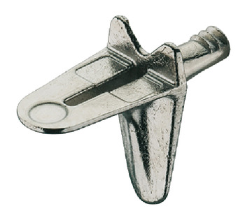 Shelf Support Plug in for Ø 3 mm Holes Load Capacity 75 kg Zinc Alloy With twin grooves Nickel plated