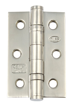 Butt Hinge Ball Bearing 76 x 51 mm Grade 201 Stainless Steel Straight corners polished