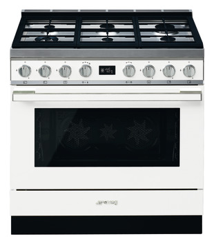 Smeg Por CPF9GPWH Range Ckr DF Wht/Stainless Steel