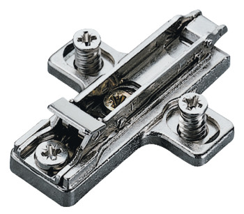 Cruciform Mounting Plate Zinc Plated Duomatic For side panel thickness 19 mm Height 3 mm hole centres: 32 mm