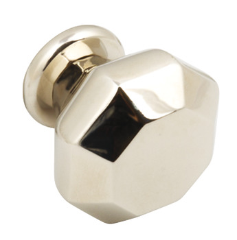 Knob Brass or Cast Iron 37 x 37 mm Burbridge Polished nickel finish