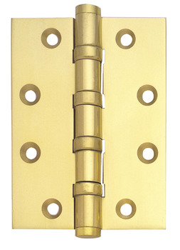 Butt Hinge Ball Bearing 101 x 75 mm Brass ANSI hole pattern (template drilled) Polished