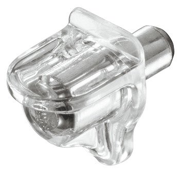 Shelf Support Plug in for Wooden and Glass Shelves and for Ø 5 mm Holes With steel pin Transparent