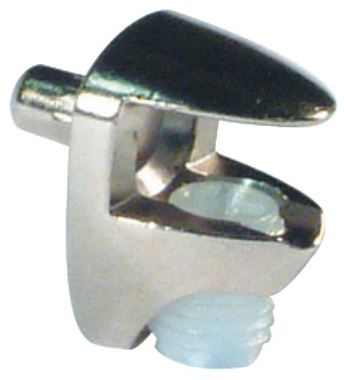 Shelf Support Plug in Clamp Design for 4-10 mm Glass Shelves Cobra For 4-6 mm glass thickness