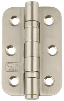 Butt Hinge Ball Bearing 76 x 51 mm Grade 201 Stainless Steel Radiused corners satin