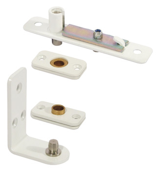 Pivot Set Double Action Frame Mounted Mild Steel Allows doors to swing in either direction White powder coated