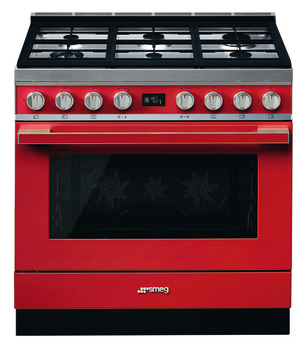 Smeg Por CPF9GPR Range Ckr DF Red/Stainless Steel