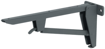 Folding Bracket Light Duty Screw Fixing Load Bearing Capacity 150 kg per pair Hebgo Steel Dimensions (AxBxC): 330 x 82 x 134 mm grey primed
