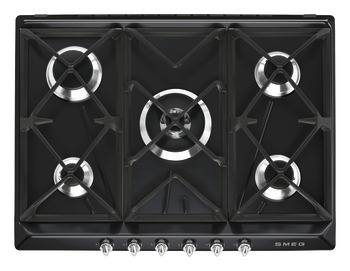 Smeg Vic SR975NGH Hob Gas 5Z Black/Stainless Steel