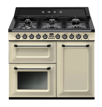 Cooker Dual Fuel Traditional Three Cavity Gas Hob 1000 mm Smeg Victoria TR103P - Cream