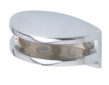 Shelf Support Clamp Design 24.5 mm Screw Fixing for Glass Shelves Polished chrome