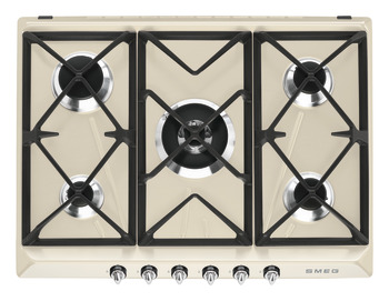 Smeg Vic SR975PGH Hob Gas 5Z Crm/Stainless Steel