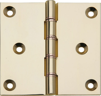 Projection Butt Hinge DPBW 75 x 75 mm Brass 11 mm Ø knuckle Polished
