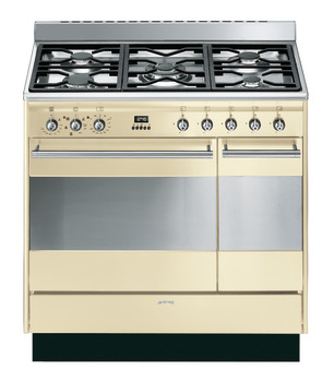 Smeg Con SUK92MX9-1 Range Ckr DF Crm/Stainless Steel - view 2