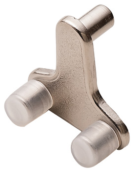 Shelf Clamp Support Plug in for Glass Shelves 6-10 mm Thick and Ø 5 mm Holes Steel Nickel plated