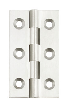 Broad Style Hinge 51 x 29 mm Brass With brass pin Satin chrome