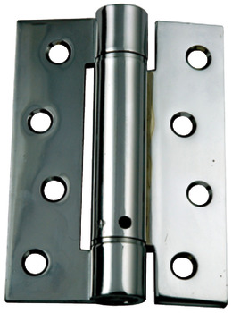 Butt Hinge Sprung 100 x 76 mm Steel Single action closes door automatically Brass plated