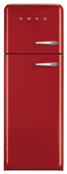 Fridge-Freezer Freestanding Total Capacity 298 Litres Smeg 50’s Style FAB30LRD5UK - Red left hand hinge