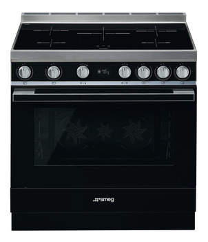 Smeg Por CPF9IPBL Range Ckr Ind Black/Stainless Steel