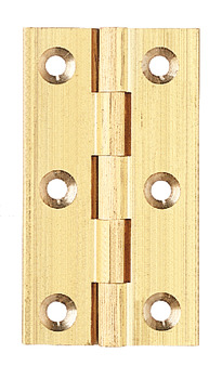 Broad Style Hinge 38 x 22 mm Brass With brass pin Self colour